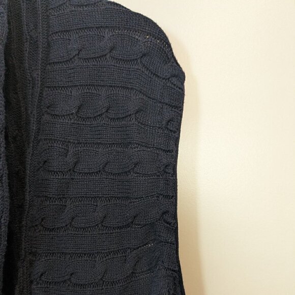Tommy Hilfiger Knit Vest Navy Blue Cotton Long Shrug Sleeveless Size Large - Picture 10 of 15